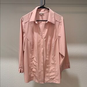 Roz & Ali Pink Button-Up Blouse Size 2X